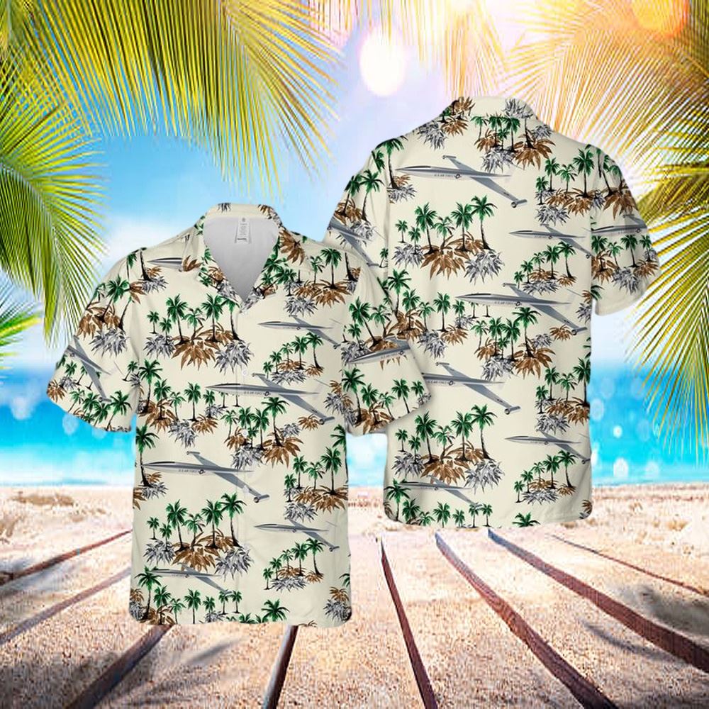 Us Air Force Lockheed Cl-400 Suntan Hawaiian Shirt – Hawaiian Outfit For Men – Gift For Young Adult