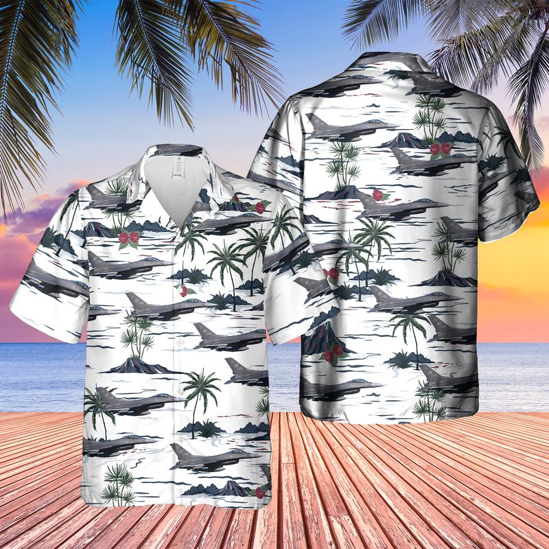 Us Air Force Lockheed F-16cm Fighting Falcon Hawaiian Shirt – Beachwear For Men – Best Hawaiian Shirts