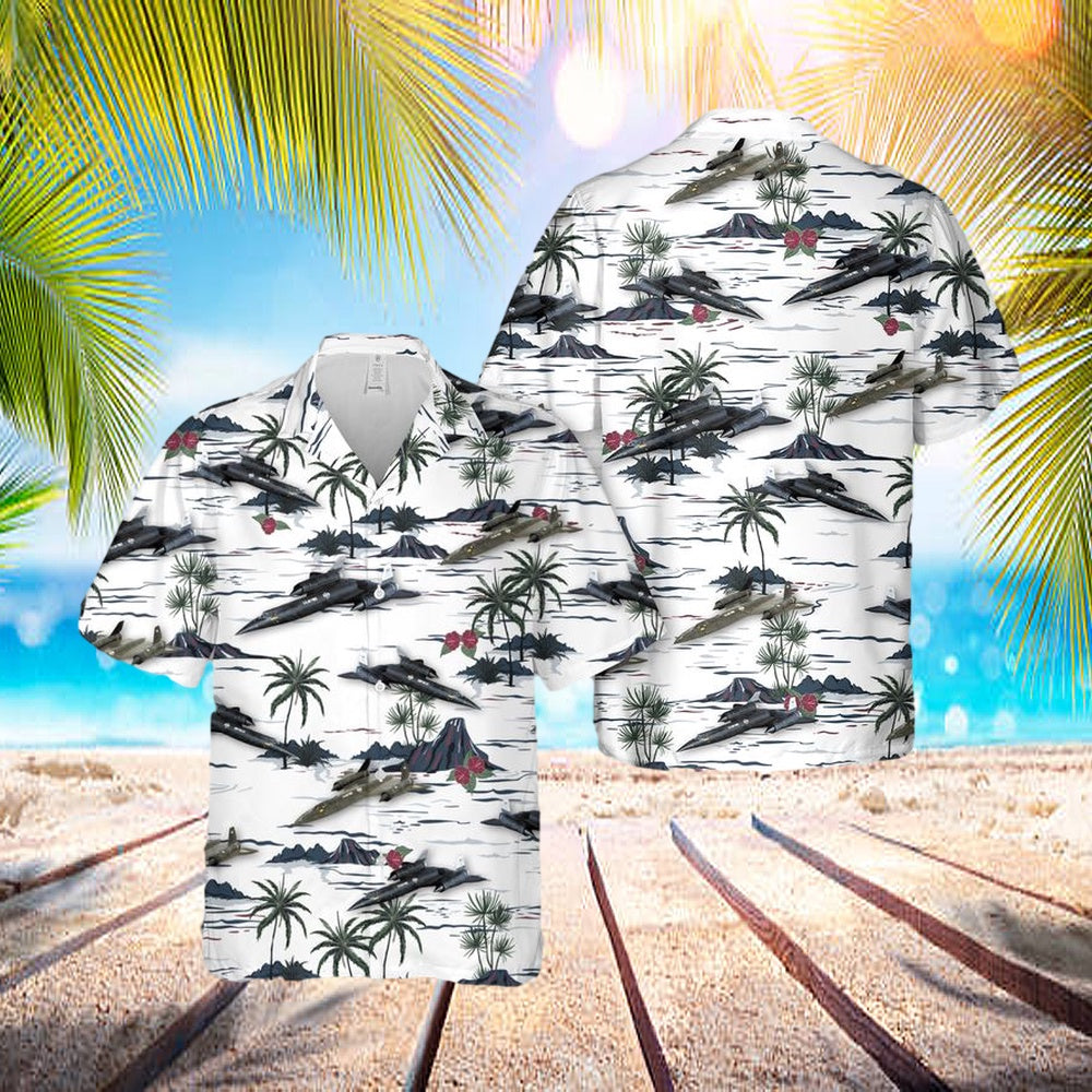Us Air Force Lockheed Sr-71 Blackbird Hawaiian Shirt – Beachwear For Men – Best Hawaiian Shirts