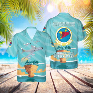 Us Air Force Michigan Air National Guard 171st Air Refueling Squadron Kc-135t Stratotanker Hawaiian Shirt – Hawaiian Outfit For Men