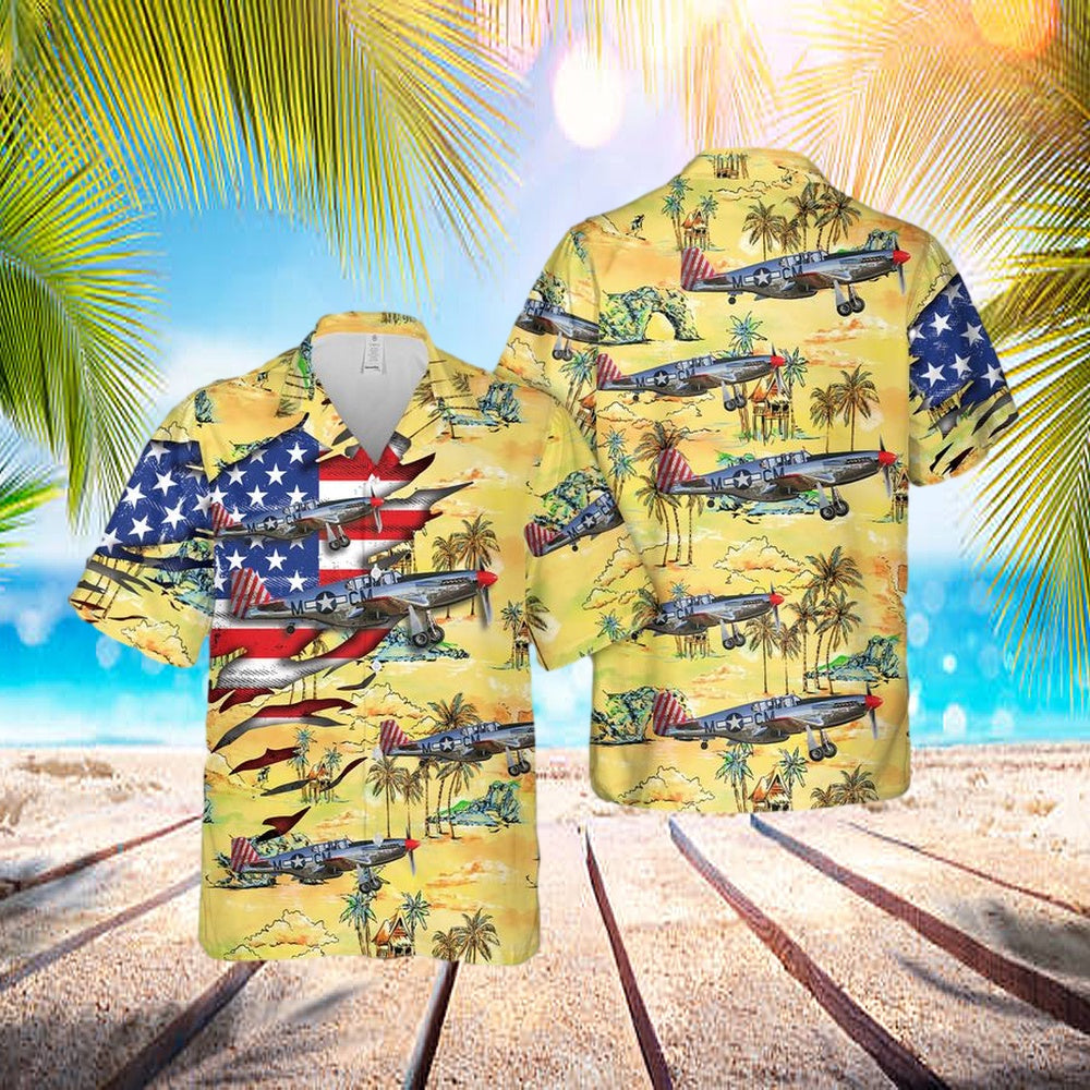 Us Air Force North American Tp-51c Mustangs Betty Jane Hawaiian Shirt – Beachwear For Men – Best Hawaiian Shirts