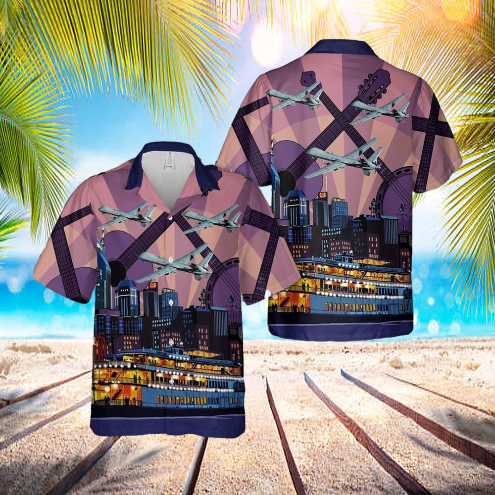 Us Air Force Tennessee Air National Guard 118th Wing Mq-9 Reaper Hawaiian Shirt – Beachwear For Men – Best Hawaiian Shirts