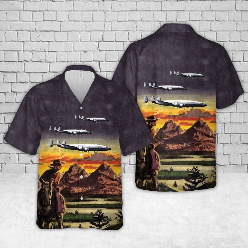 Us Air Force Wyoming Air National Guard 153d Airlift Wing Lockheed C-121g Constellation 54-4062 Hawaiian Shirt – Mens Hawaiian Shirt – US Air Force Gifts