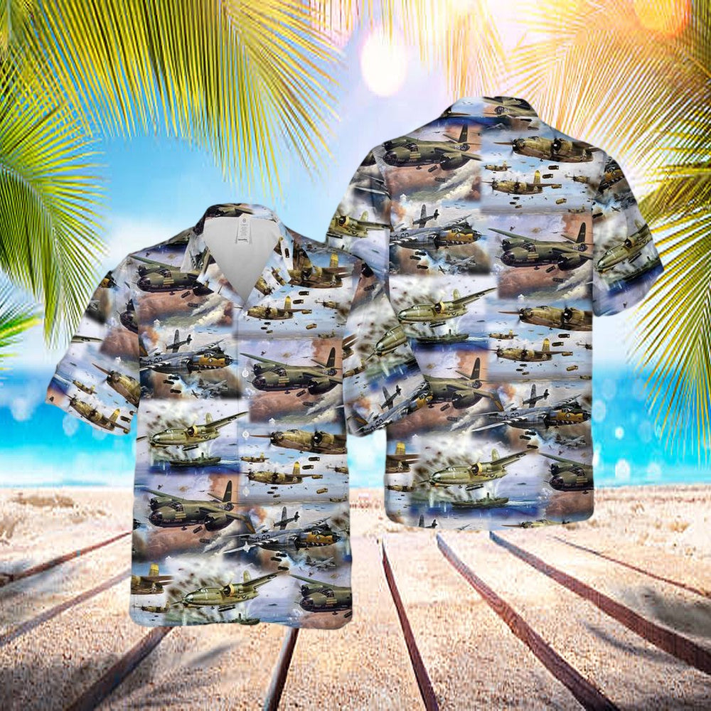 Us Air Forces Martin B-26 Marauder Ww2 Hawaiian Shirt – Beachwear For Men – Best Hawaiian Shirts