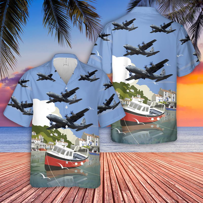 Usaf 41st Airlift Squadron Blackcats C-130j Hawaiian Shirt – Beachwear For Men – Best Hawaiian Shirts