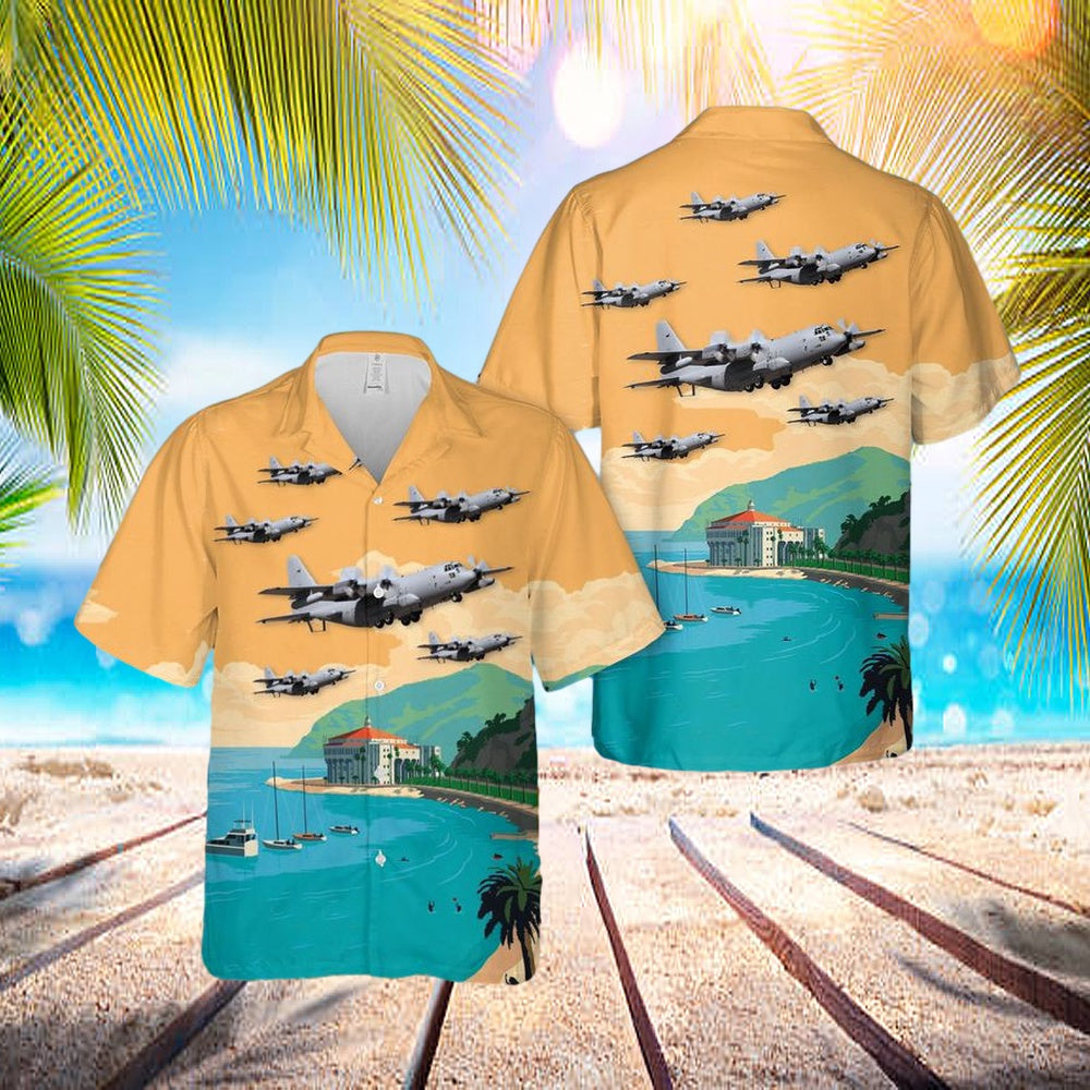 Usaf Ec-130h Compass Call 43rd Electronic Combat Squadron 55th Wing Hawaiian Shirt – Beachwear For Men – Best Hawaiian Shirts