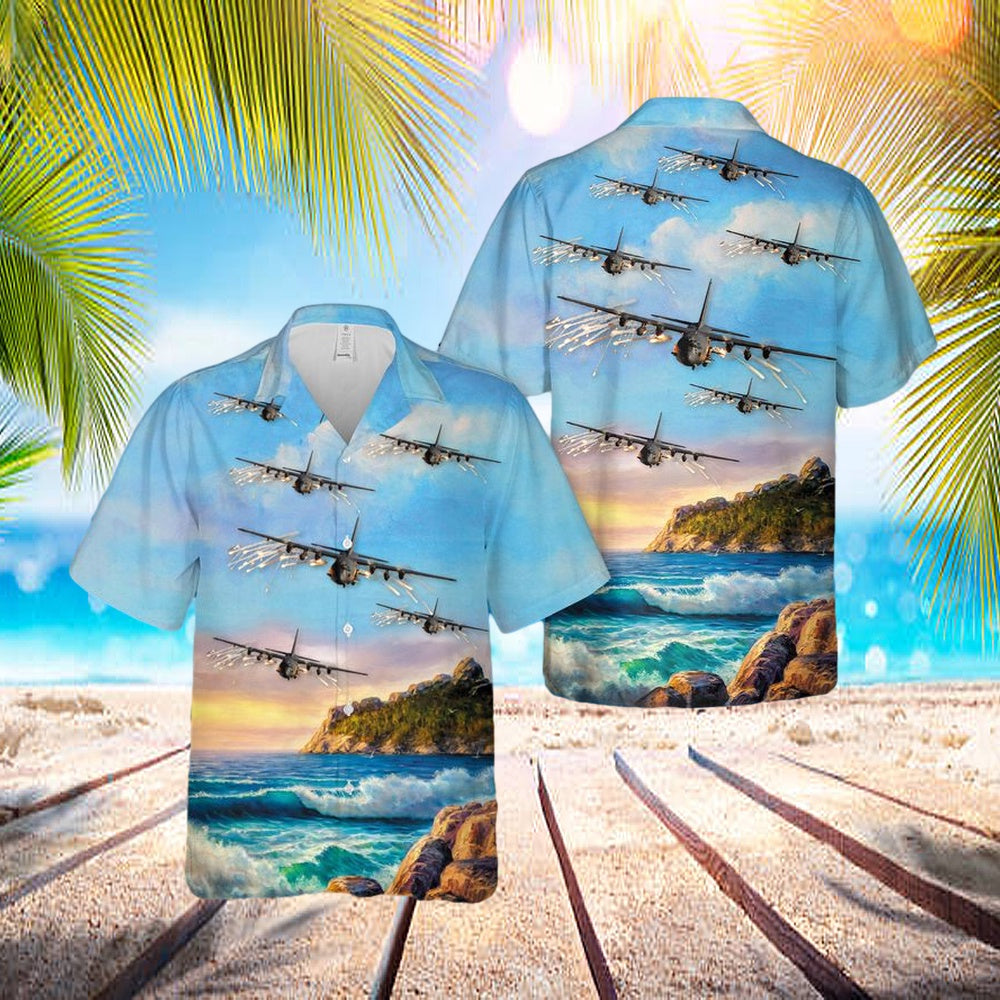 Usaf Lockheed Ac-130u 4th Special Operations Squadron Hawaiian Shirt – Beachwear For Men – Best Hawaiian Shirts