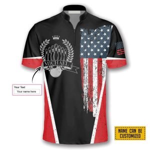 Vintage Flag Crown Emblem Bowling Personalized Names&hellip;