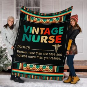 Vintage Nurse Fleece Throw Blanket – Sherpa&hellip;