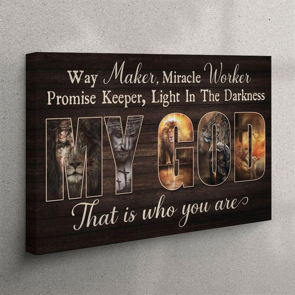 Way Maker Miracle Worker Jesus Lion Of Judah Canvas Wall Art Print – Christian Wall Art Canvas
