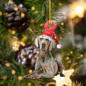 Weimaraner Christmas Shape Christmas Plastic Hanging Ornament&hellip;