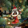 Weimaraner-Christmas Car Two Sided Christmas Plastic Hanging Ornament Xmas Decoration