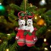 West Highland White Terrier Sit On The Moon-Two Sided Christmas Plastic Hanging Ornament