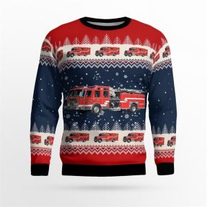 West Windsor Township, NJ, West Windsor Volunteer Fire Co #1 AOP Ugly Sweater – Gifts For Firefighters In West Windsor Township, NJ