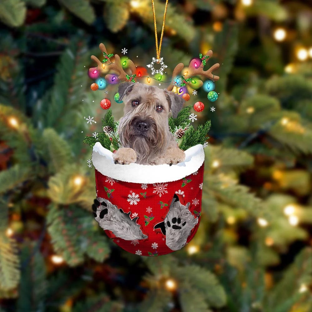 Wheaten Terrier In Snow Pocket Christmas Ornament Hanging Gift – Flat Acrylic Dog Ornament