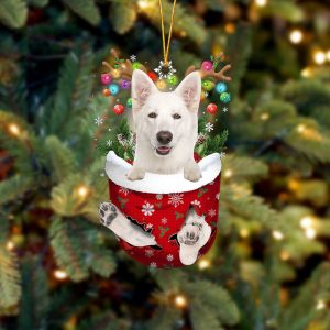 White German Shepherd In Snow Pocket Christmas&hellip;