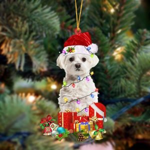White Maltese-Dog Be Christmas Tree Hanging Christmas&hellip;