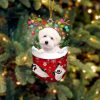 White Miniature Schnauzer In Snow Pocket Christmas Ornament – Flat Acrylic Dog Ornament