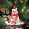 White Pomeranian-Christmas Tree Gift Hanging Christmas Plastic Hanging Ornament – Funny Ornament