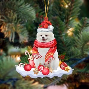 White Pomeranian-Better Christmas Hanging Christmas Plastic Hanging&hellip;