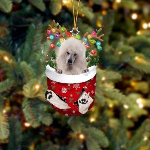 White Standard Poodle In Snow Pocket Christmas&hellip;
