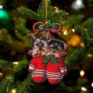 Yorkshire Terrier Inside Your Gloves Christmas Holiday-Two&hellip;