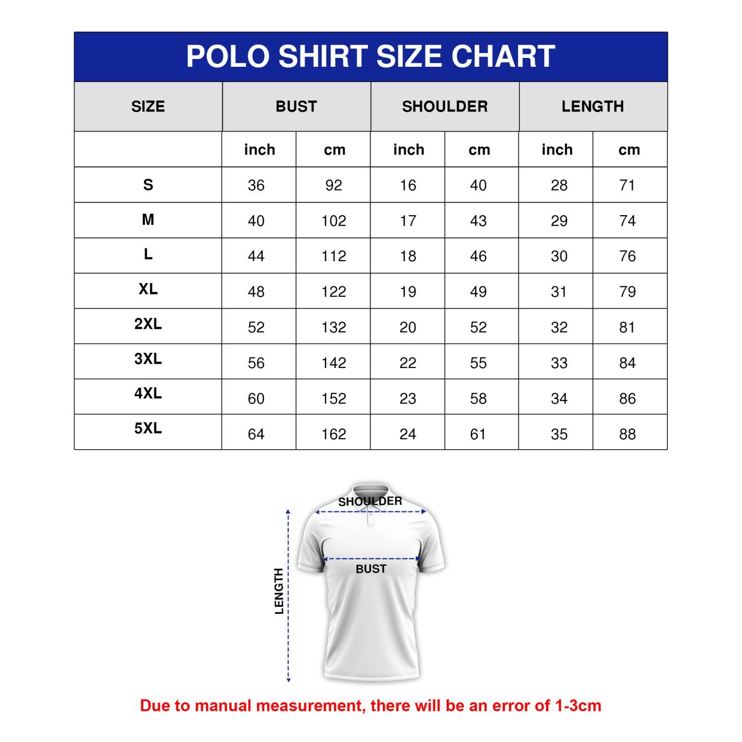 Size Chart Polo Shirt