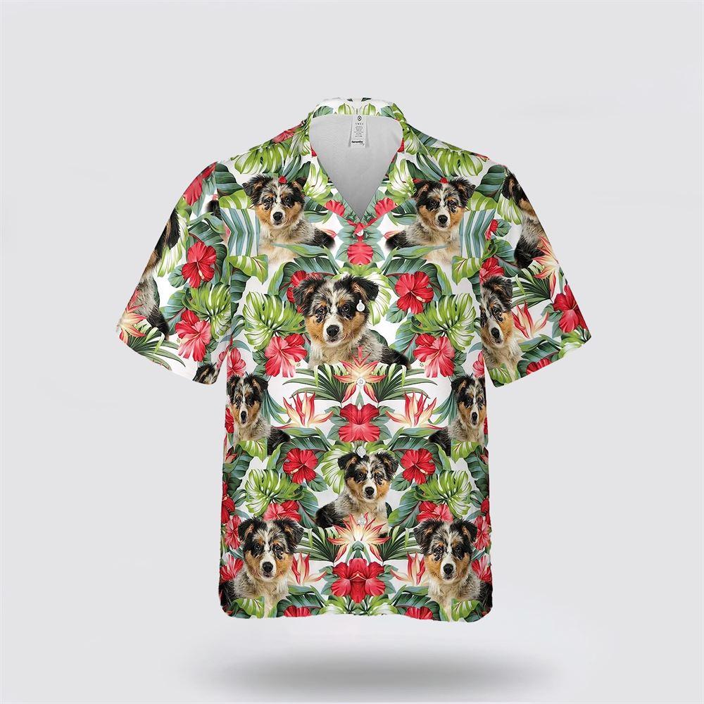 Australian Shepherd Flower And Leaves Tropic Hawaiin Shirt – Gift For Dog Lover
