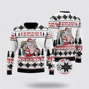 Be Kind To Cats Ugly Christmas Sweater&hellip;