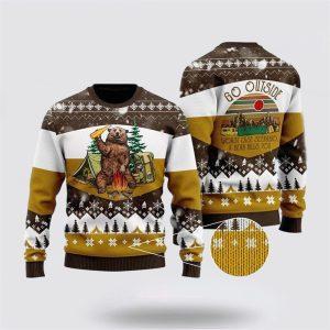 Bear Beer Campfire Yellow Wool Ugly Christmas&hellip;