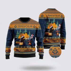 Bigfoot Camping Ugly Christmas Sweater For Men&hellip;