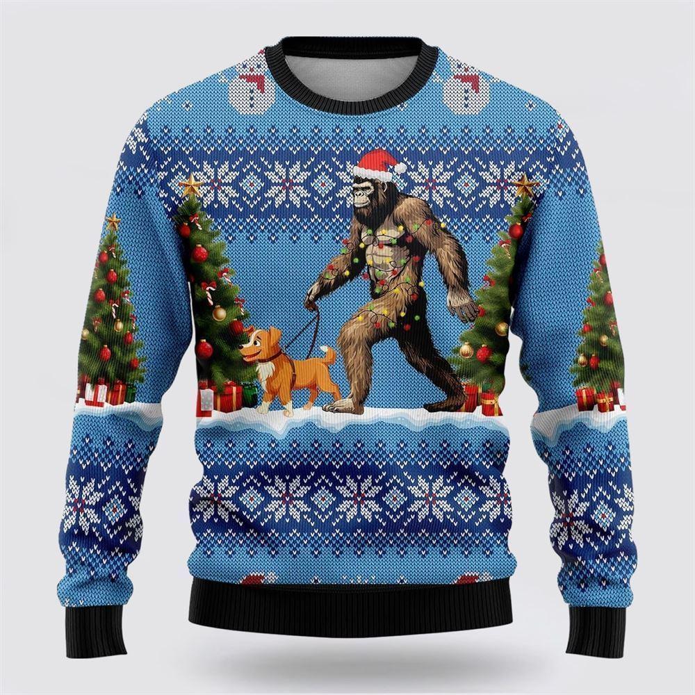 Bigfoot Christmas Dog Ugly Christmas Sweater – Best Gift For Christmas