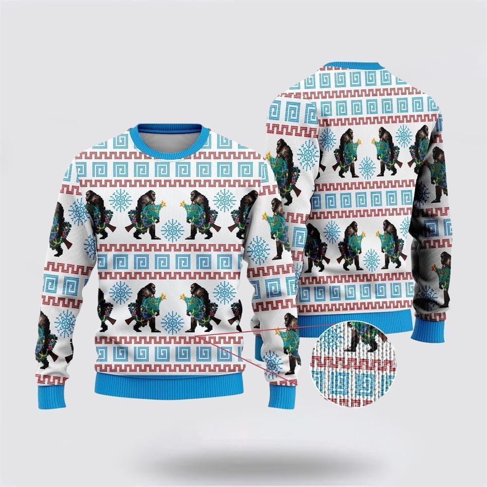 Bigfoot Christmas Snowflakes Ugly Christmas Sweater – Best Gift For Christmas