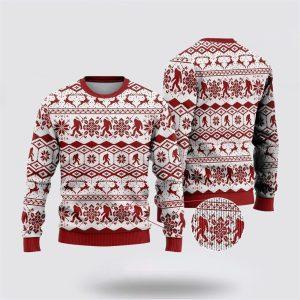 Bigfoot Classic Red Pattern Ugly Christmas Sweater&hellip;