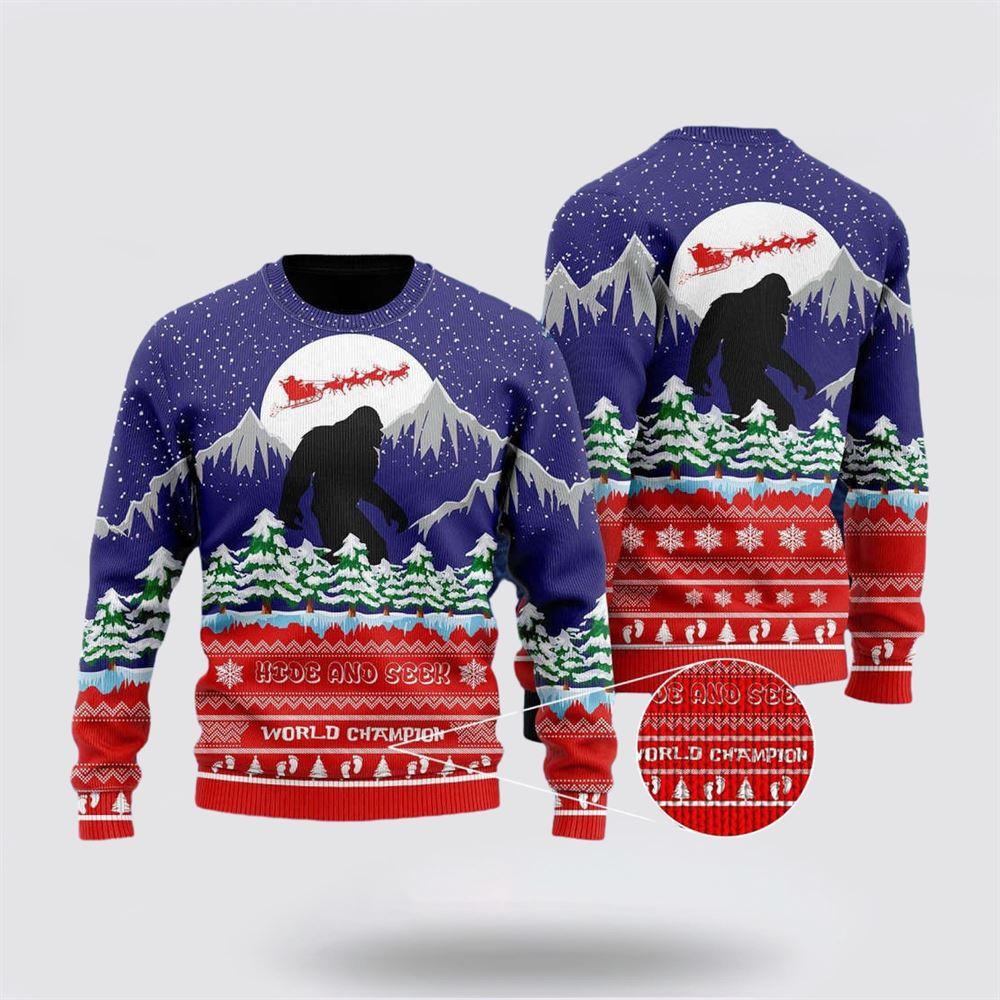 Bigfoot Merry Christmas Ugly Sweater – Gifts For Bigfoot Lovers