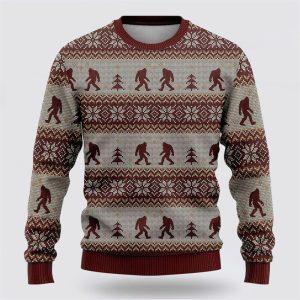 Bigfoot Red And Gray Pattern Ugly Christmas&hellip;