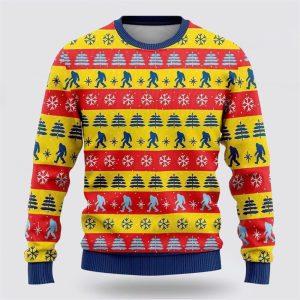 Bigfoot Red And Yellow Pattern Ugly Christmas&hellip;