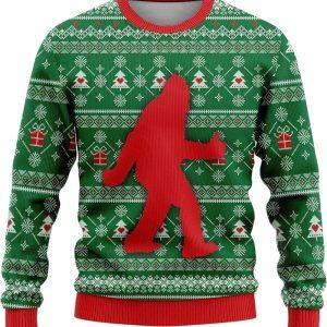 Bigfoot Sasquatch Funny Green Pattern Ugly Christmas&hellip;