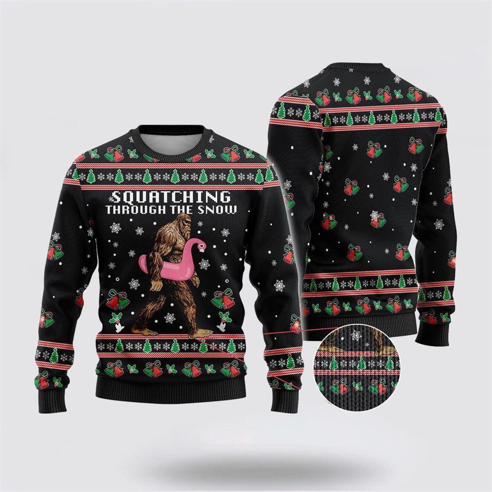 Bigfoot Snow Flamingo Ugly Chistmas Sweater – Best Gift For Christmas