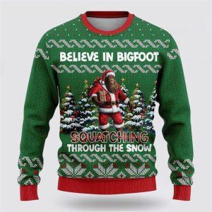 Bigfoot Squatching Through The Snow Ugly Christmas&hellip;