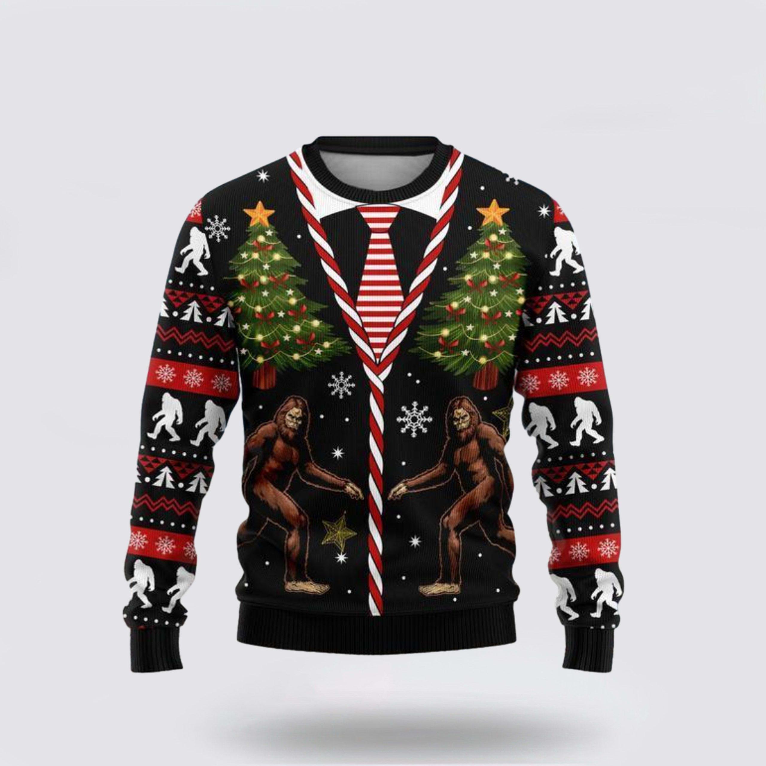Bigfoot Ugly Christmas Sweater For Men & Women – Gifts For Bigfoot Lovers