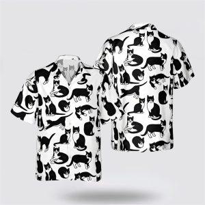Black ANd White Cat Active Pattern Hawaiin Shirt Pet Lover Hawaiian Shirts 3 xaffcz.jpg