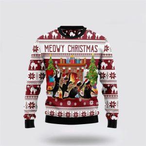 Black Cat Christmas Dancing Ugly Christmas Sweater&hellip;