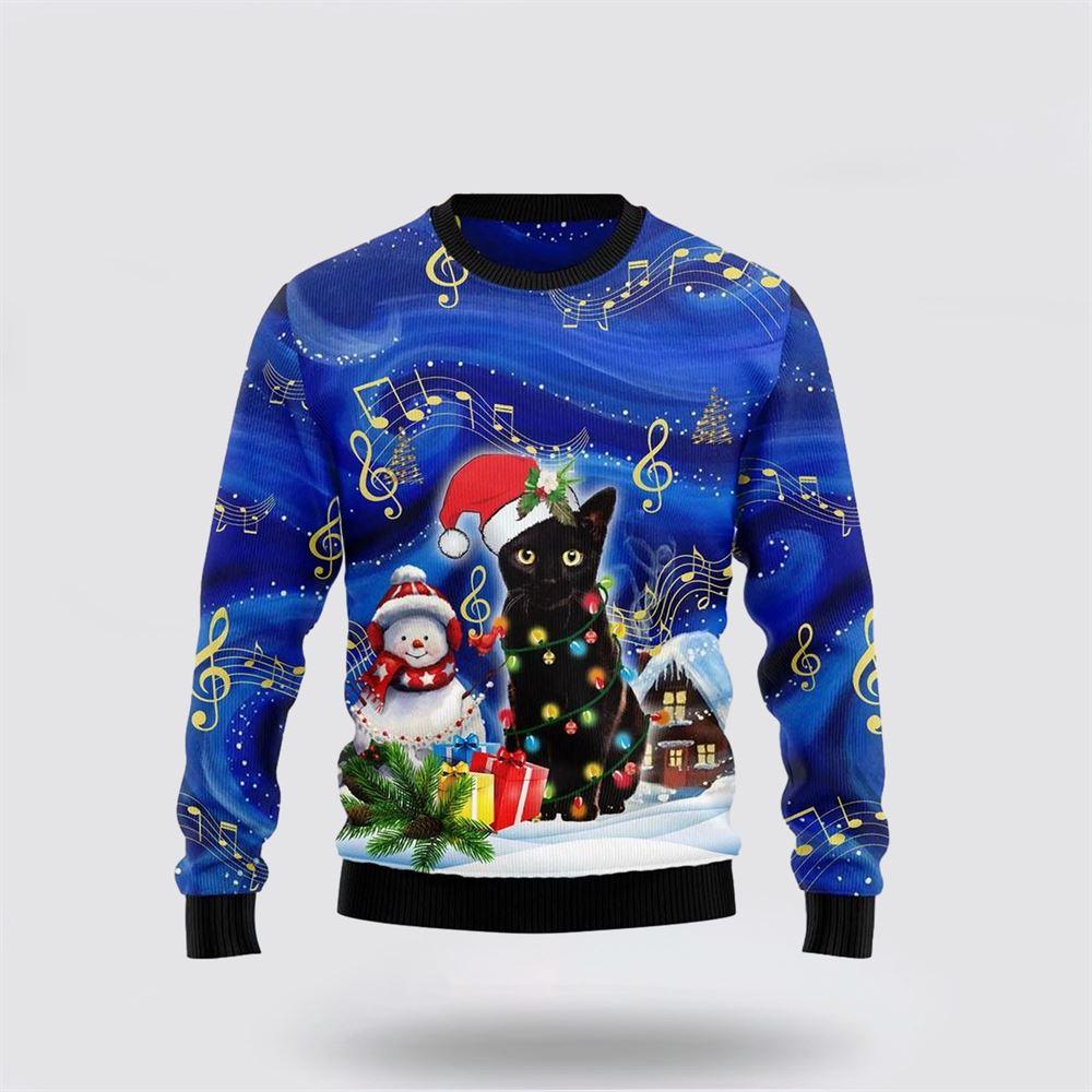 Black Cat Christmas Night Funny Family Ugly Christmas Sweater – Cat Lover Christmas Sweater Black Cat Christmas Night Funny Family Ugly Christmas Sweater – Cat Lover Christmas Sweater