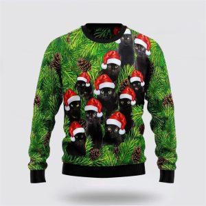 Black Cat Christmas Tree Ugly Christmas Sweater&hellip;