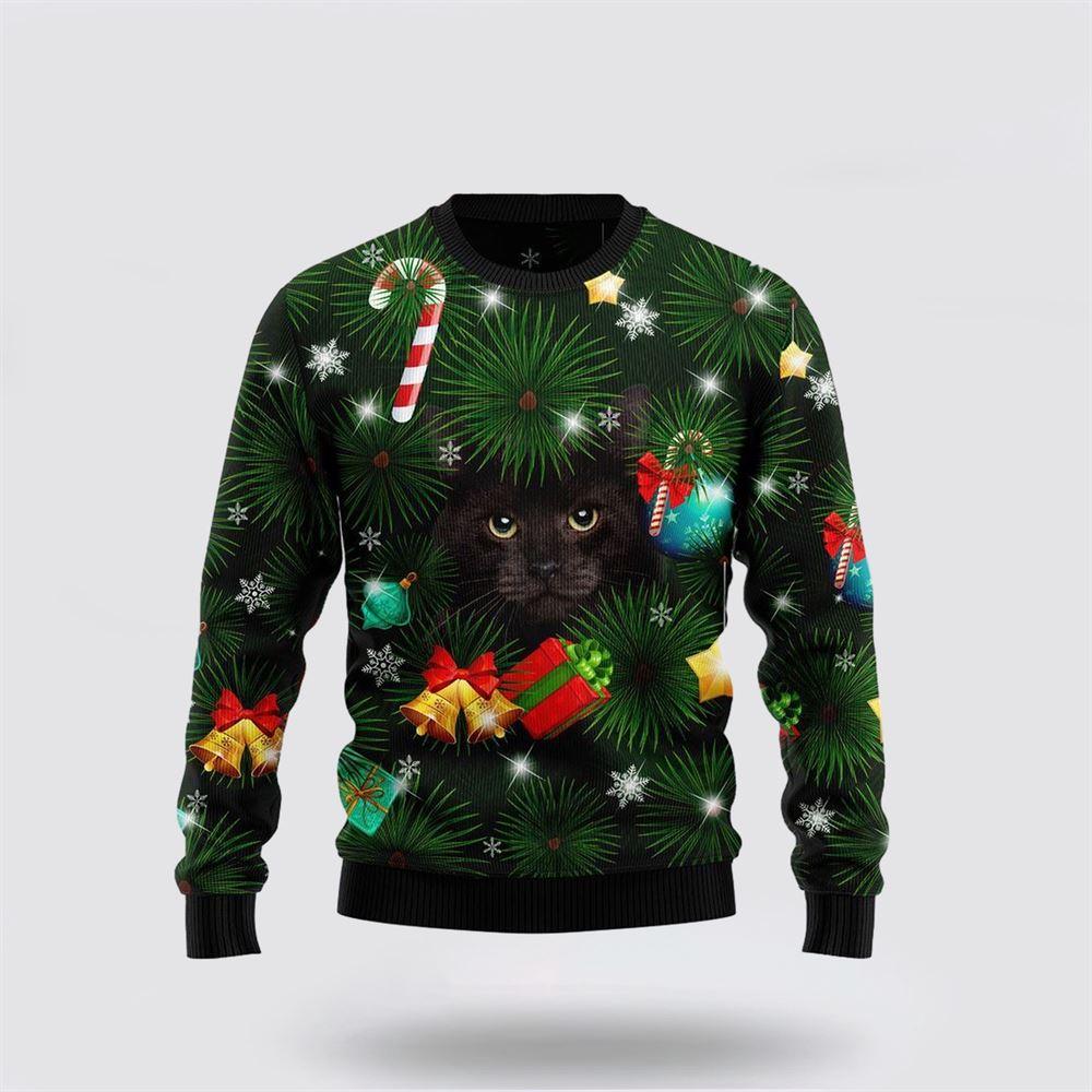 Black Cat Inside Tree Ugly Christmas Sweater – Cat Lover Christmas Sweater Black Cat Inside Tree Ugly Christmas Sweater – Cat Lover Christmas Sweater