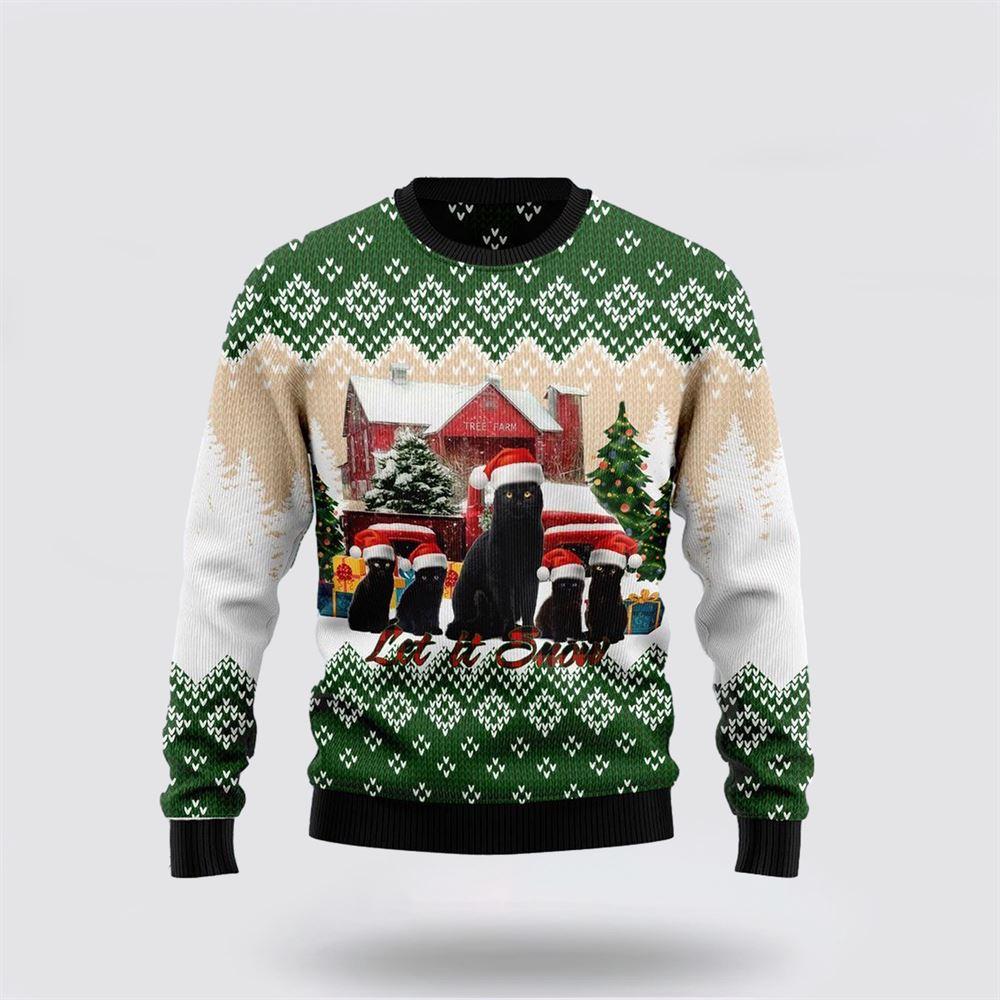 Black Cat Let It Snow Ugly Christmas Sweater – Cat Lover Christmas Sweater Black Cat Let It Snow Ugly Christmas Sweater – Cat Lover Christmas Sweater