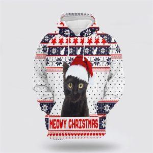 Black Cat Meowy Christmas All Over Print&hellip;
