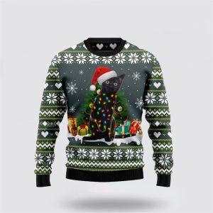 Black Cat Merry And Bright Ugly Christmas&hellip;