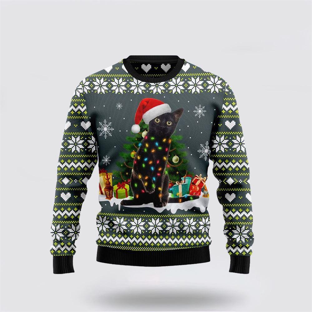Black Cat Merry And Bright Ugly Christmas Sweater – Cat Lover Christmas Sweater Black Cat Merry And Bright Ugly Christmas Sweater – Cat Lover Christmas Sweater